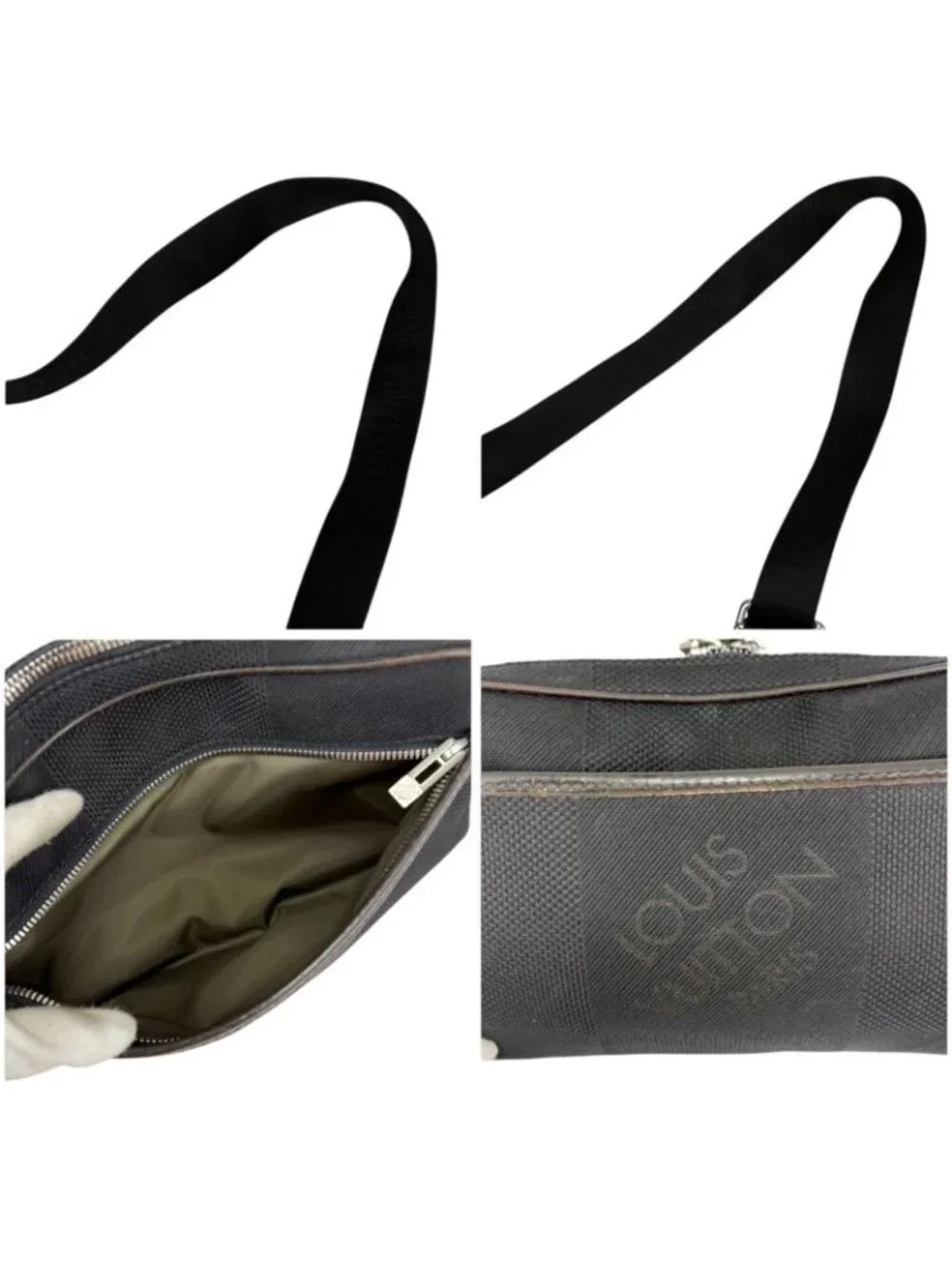 Louis Vuitton Crossbody Bag Shoulder Damier Geant Acrobat Canvas Black - Picture 7 of 12